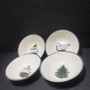 NEW! Vintage Set Of 4 CUTHBERTSON *Original Christmas Tree* Cereal Bowl